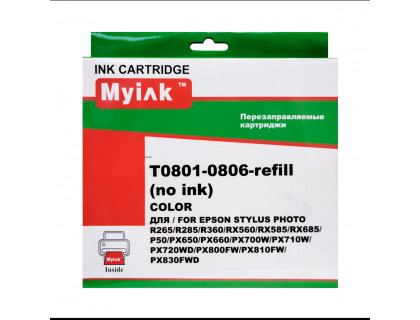Картриджи (БЕЗ ЧЕРНИЛ) ПЗК (T0801-0806) для Epson St Photo P50 6шт, автосброс, MyInk