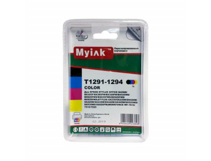 Картриджи заправленные ПЗК (T1291-1294) для Epson St SX525/620/B42/BX525/625/635/925/935/WF7, автосброс, 4 шт MyInk