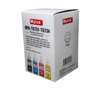 Чернила MyInk для Epson Ecotank L100, L110, L120, L122, L132, L200, L210, L222, L312, L300, L310, L350, L355, L366, L362, L382, L386, L364, L456, L486, , L550, L566, L555, L1300, L3050, L3060, L3070 (T6731-T6734), (C) водные, компле