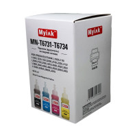 Чернила MyInk для Epson Ecotank L100, L110, L120, L122, L132, L200, L210, L222, L312, L300, L310, L350, L355, L366, L362, L382, L386, L364, L456, L486, , L550, L566, L555, L1300, L3050, L3060, L3070 (T6731-T6734), (C) водные, компле